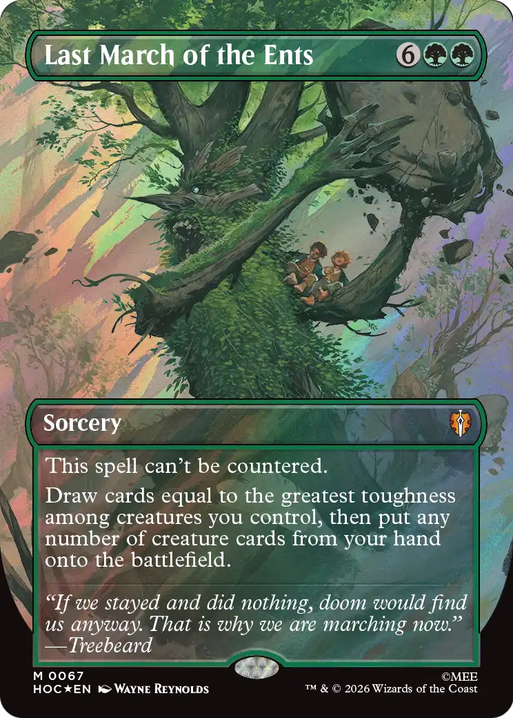 Last March of the Ents (Borderless) (Surge Foil) [The Hobbit: Eternal-Legal] | Black Swamp Games