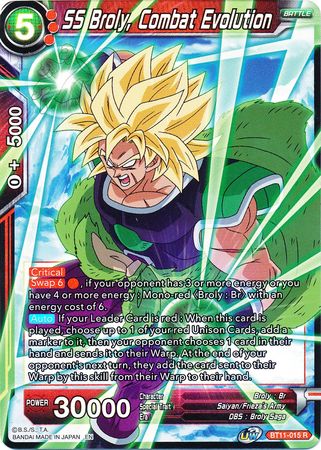 SS Broly, Combat Evolution (BT11-015) [Vermilion Bloodline 2nd Edition] | Black Swamp Games