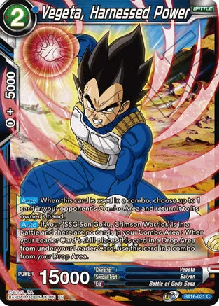 Vegeta, Harnessed Power (BT16-031) [Realm of the Gods] | Black Swamp Games