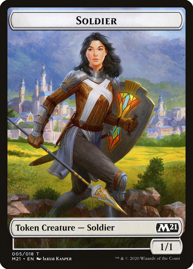 Cat (020) // Soldier Double-Sided Token [Core Set 2021 Tokens] | Black Swamp Games