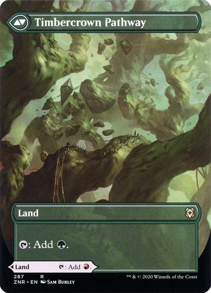 Cragcrown Pathway // Timbercrown Pathway (Borderless Alternate Art) [Zendikar Rising] | Black Swamp Games