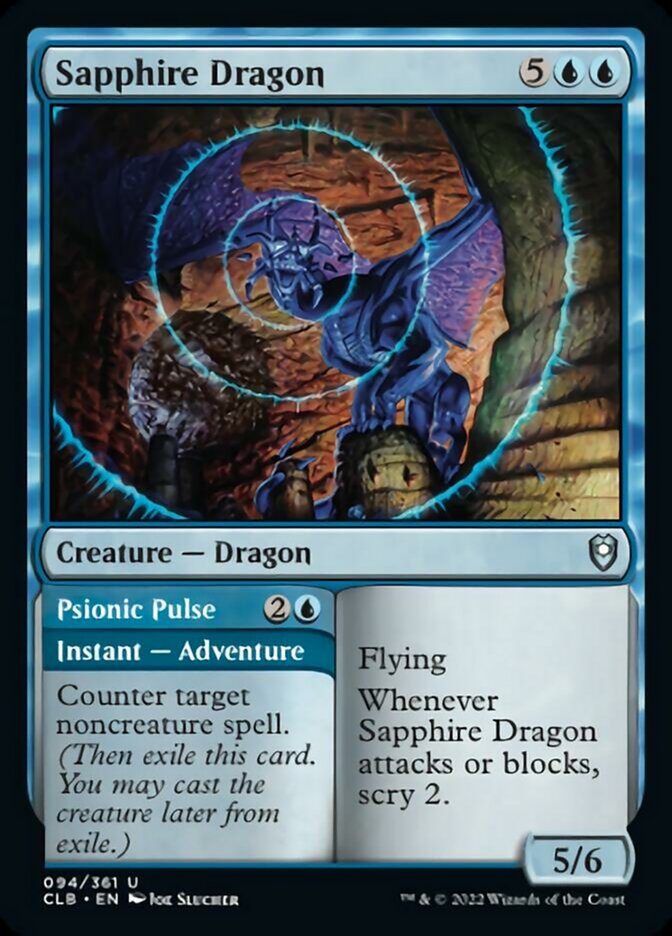 Sapphire Dragon // Psionic Pulse [Commander Legends: Battle for Baldur's Gate] | Black Swamp Games