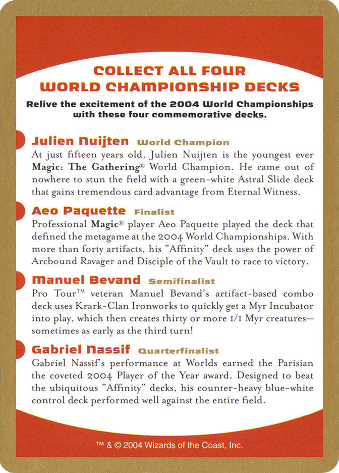 2004 World Championships Ad [World Championship Decks 2004] | Black Swamp Games