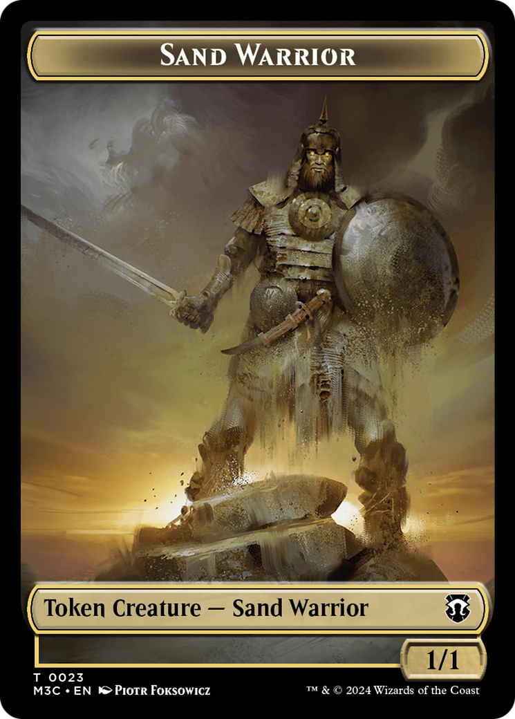 Marit Lage // Sand Warrior Double-Sided Token [Modern Horizons 3 Commander Tokens] | Black Swamp Games