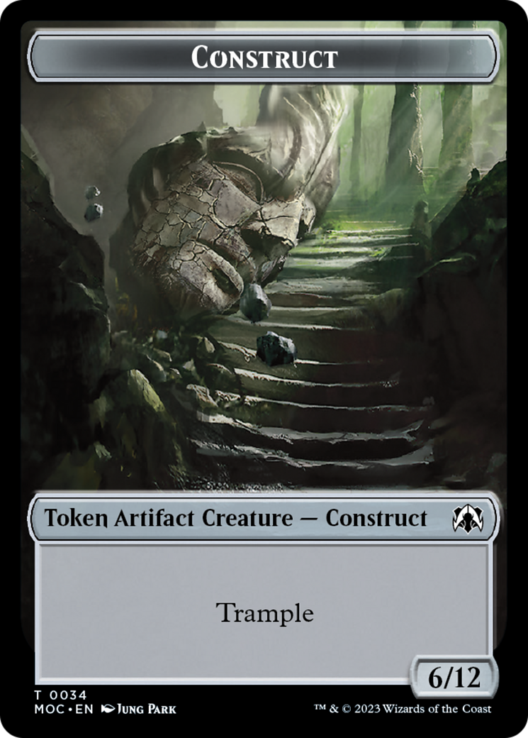 Phyrexian Golem // Construct Double-Sided Token [March of the Machine Commander Tokens] | Black Swamp Games