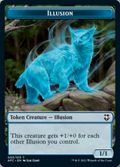 Illusion // Skeleton Double-Sided Token [Dungeons & Dragons: Adventures in the Forgotten Realms Commander Tokens] | Black Swamp Games