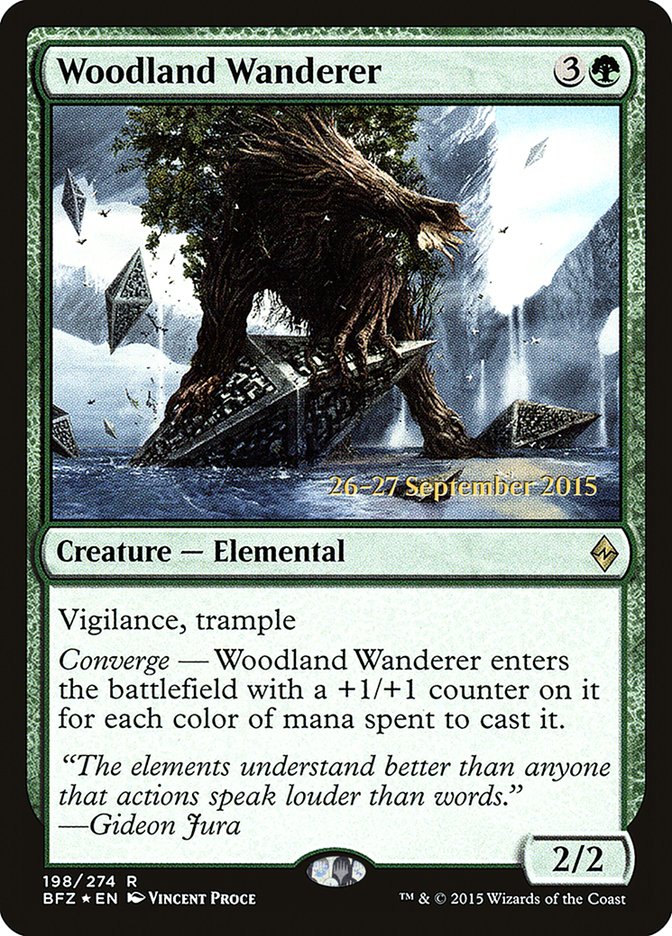 Woodland Wanderer [Battle for Zendikar Prerelease Promos] | Black Swamp Games