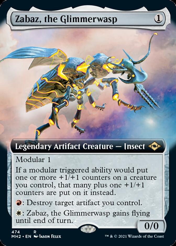 Zabaz, the Glimmerwasp (Extended Art) [Modern Horizons 2] | Black Swamp Games