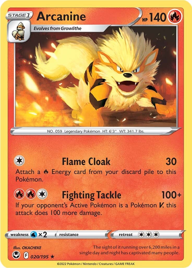 Arcanine (020/195) [Sword & Shield: Silver Tempest] | Black Swamp Games