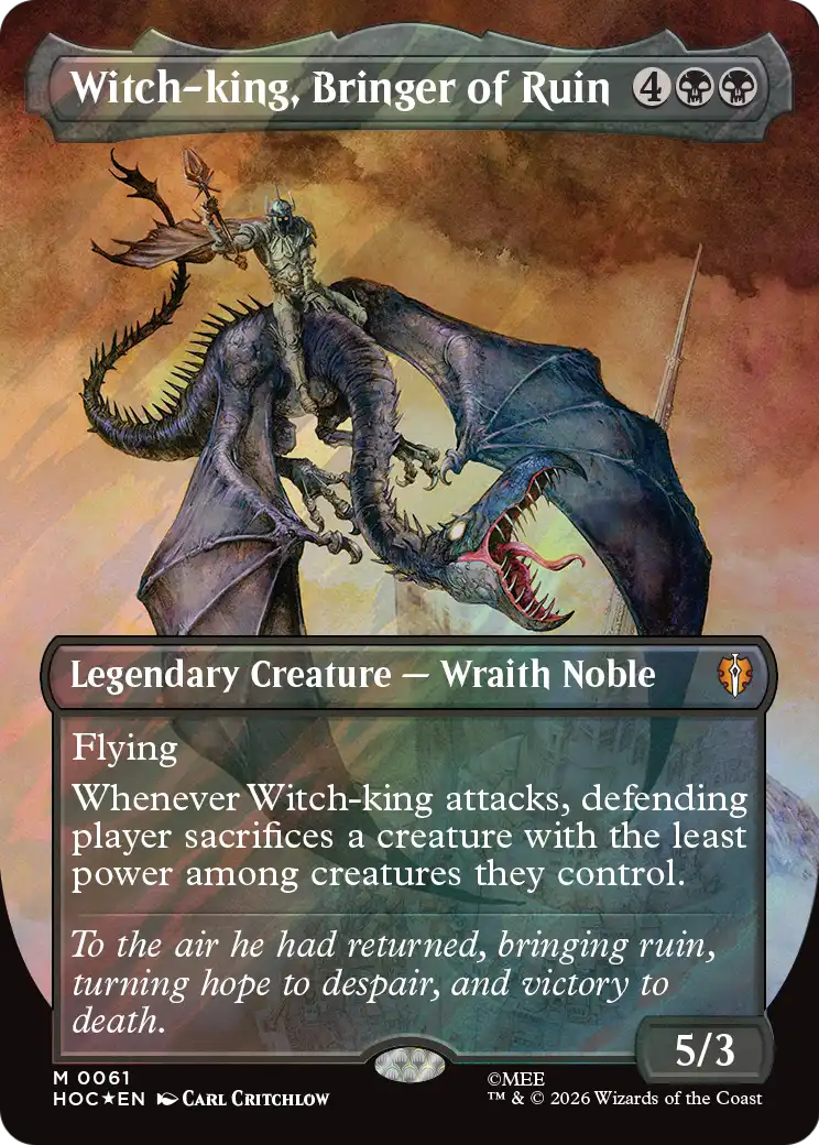 Witch-king, Bringer of Ruin (Borderless) (Surge Foil) [The Hobbit: Eternal-Legal] | Black Swamp Games