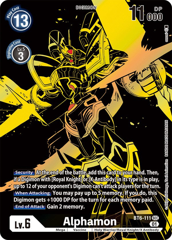 Alphamon [BT6-111] (Alternate Art) (Gold) [Double Diamond Promos] | Black Swamp Games