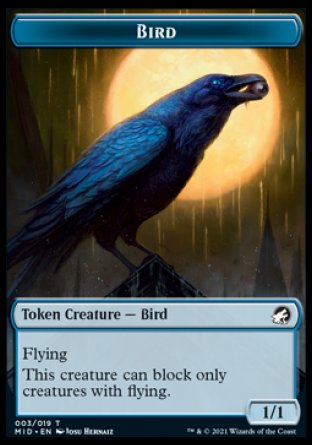 Bird Token [Innistrad: Midnight Hunt Tokens] | Black Swamp Games