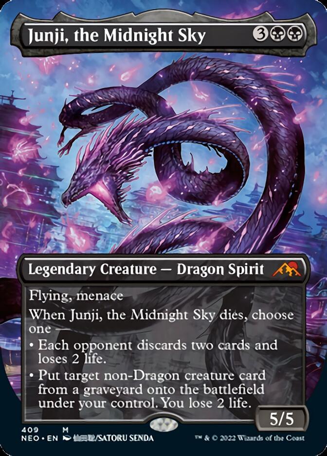 Junji, the Midnight Sky (Borderless Alternate Art) [Kamigawa: Neon Dynasty] | Black Swamp Games