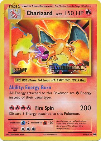 Charizard (11/108) (XY Evolutions Staff Prerelease) [XY: Black Star Promos] | Black Swamp Games