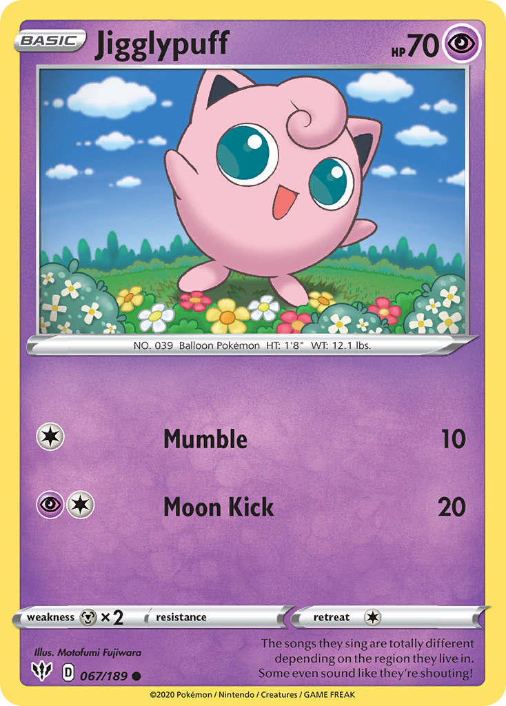 Jigglypuff (067/189) [Sword & Shield: Darkness Ablaze] | Black Swamp Games