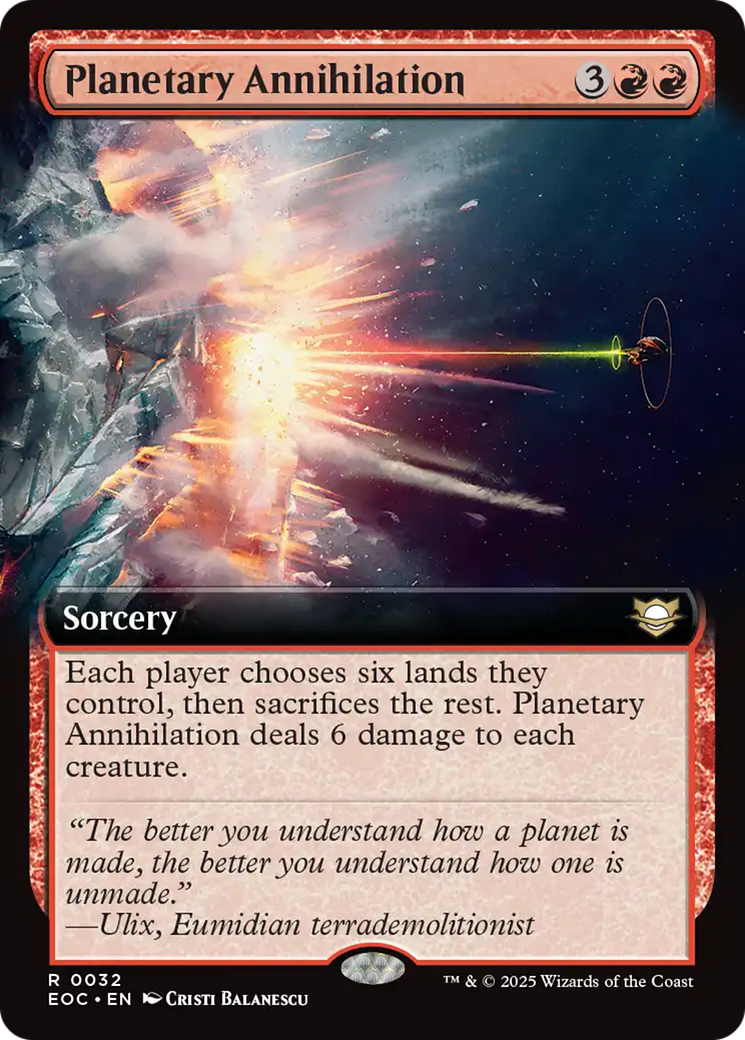 Planetary Annihilation (Extended Art) [Edge of Eternities Commander] | Black Swamp Games
