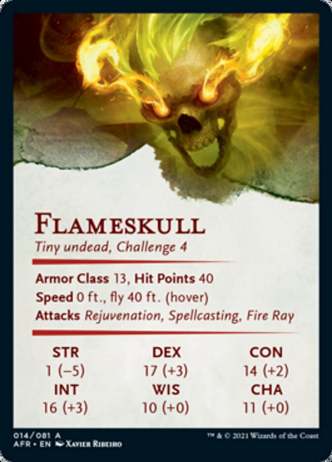 Flameskull Art Card [Dungeons & Dragons: Adventures in the Forgotten Realms Art Series] | Black Swamp Games