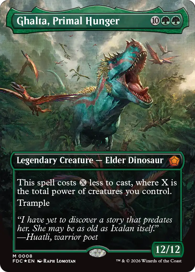 Ghalta, Primal Hunger (Borderless) [Foundations Commander] | Black Swamp Games