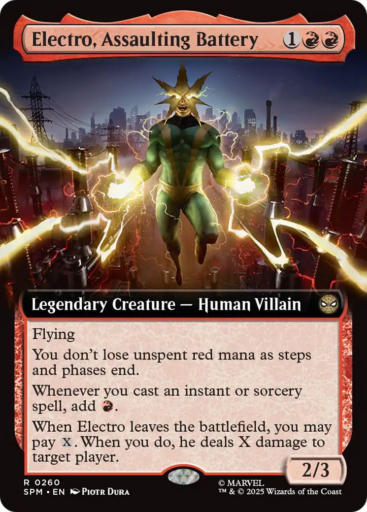 Electro, Assaulting Battery (Extended Art) [Marvel's Spider-Man] | Black Swamp Games