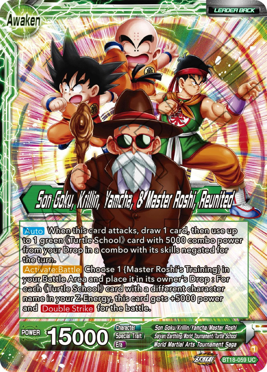 Master Roshi // Son Goku, Krillin, Yamcha, & Master Roshi, Reunited (BT18-059) [Dawn of the Z-Legends] | Black Swamp Games