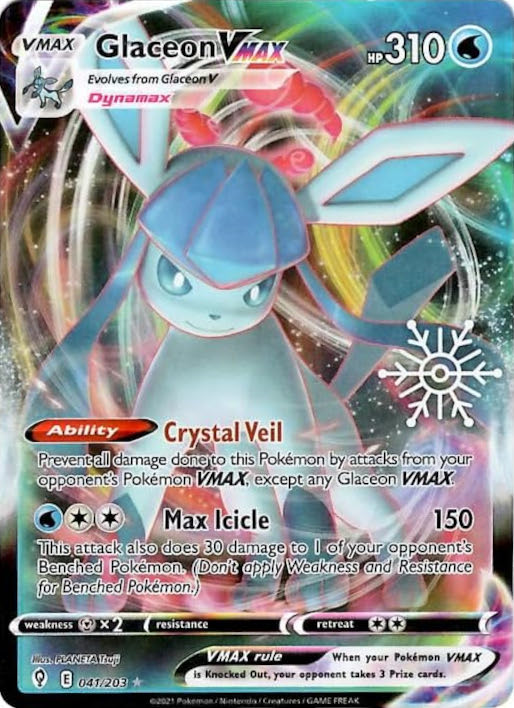 Glaceon VMAX (041/203) (Holiday Calendar) [Sword & Shield: Evolving Skies] | Black Swamp Games