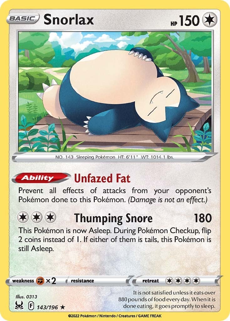 Snorlax (143/196) [Sword & Shield: Lost Origin] | Black Swamp Games