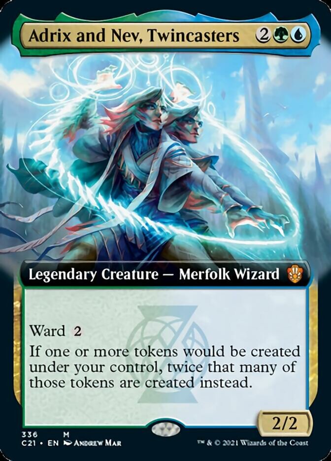 Adrix and Nev, Twincasters (Extended Art) [Commander 2021] | Black Swamp Games