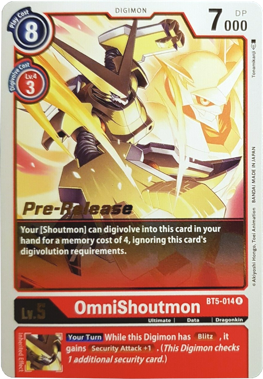 OmniShoutmon [BT5-014] [Battle of Omni Pre-Release Promos] | Black Swamp Games