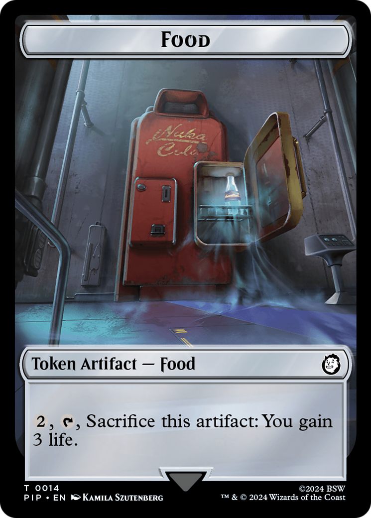 Food (0014) // Soldier (0004) Double-Sided Token [Fallout Tokens] | Black Swamp Games