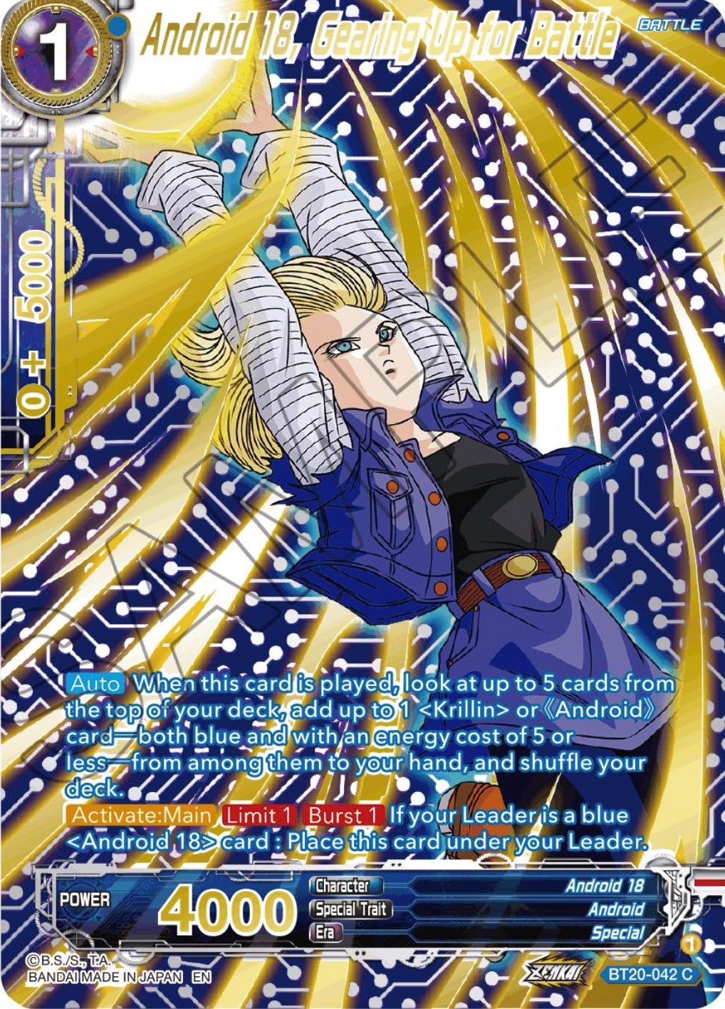 Android 18, Gearing Up for Battle (Gold-Stamped) (BT20-042) [Power Absorbed] | Black Swamp Games