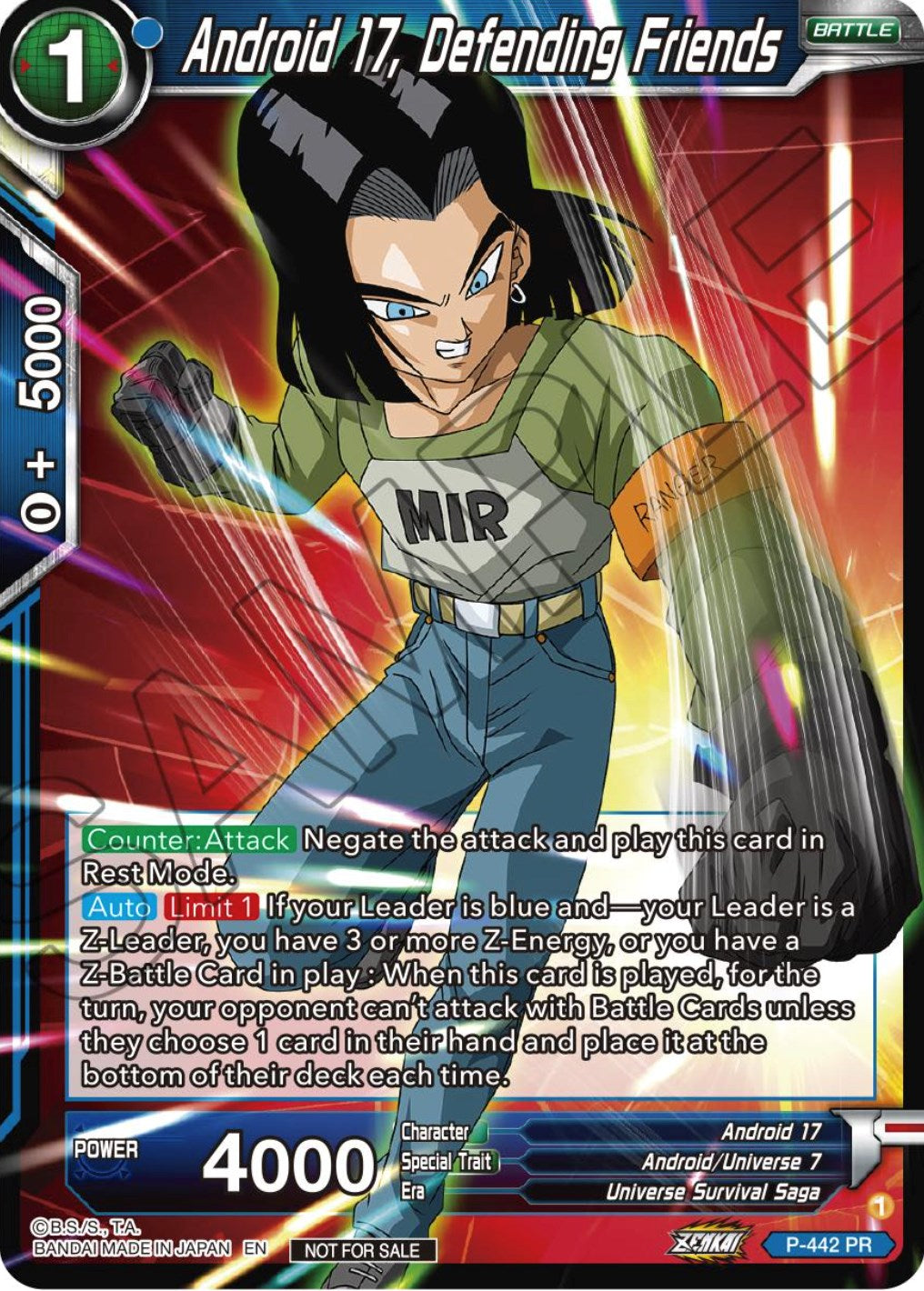 Android 17, Defending Friends (Zenkai Series Tournament Pack Vol.2) (P-442) [Tournament Promotion Cards] | Black Swamp Games