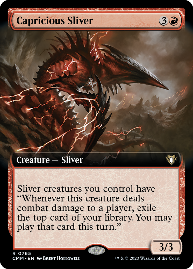 Capricious Sliver (Extended Art) [Commander Masters] | Black Swamp Games