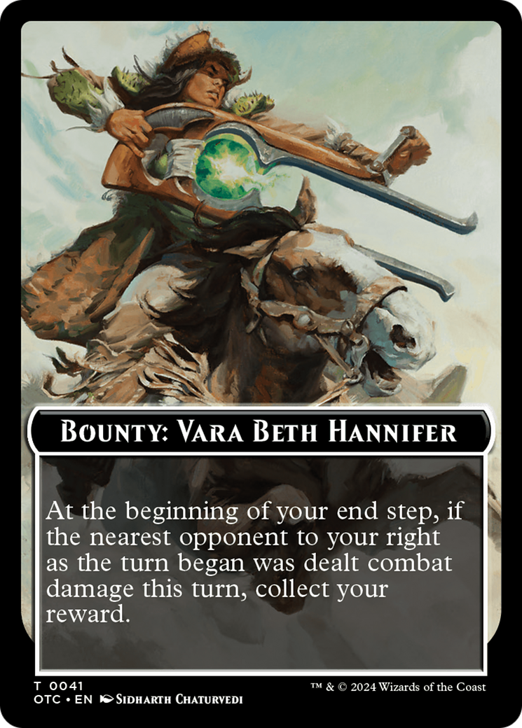 Bounty: Vara Beth Hannifer // Bounty Rules Double-Sided Token [Outlaws of Thunder Junction Commander Tokens] | Black Swamp Games