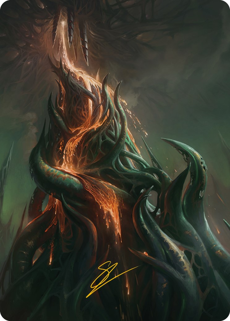 Copperline Gorge Art Card (Gold-Stamped Signature) [Phyrexia: All Will Be One Art Series] | Black Swamp Games