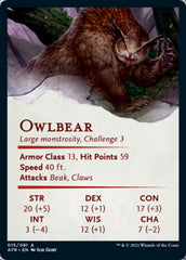Owlbear Art Card [Dungeons & Dragons: Adventures in the Forgotten Realms Art Series] | Black Swamp Games