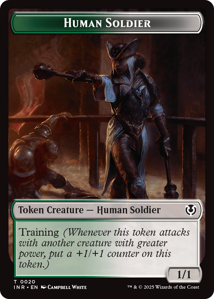 Human Soldier (0020) // Emblem - Tamiyo, Field Researcher Double-Sided Token [Innistrad Remastered Tokens] | Black Swamp Games