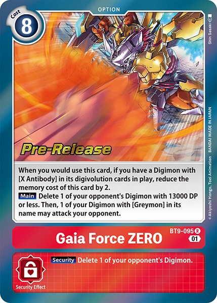 Gaia Force ZERO [BT9-095] [X Record Pre-Release Promos] | Black Swamp Games