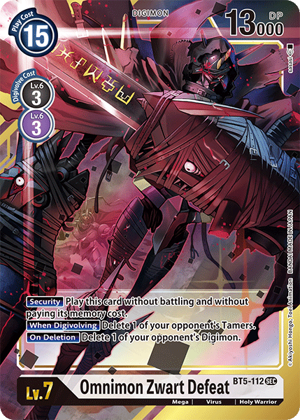 Omnimon Zwart Defeat [BT5-112] (Alternate Art) [Battle of Omni] | Black Swamp Games