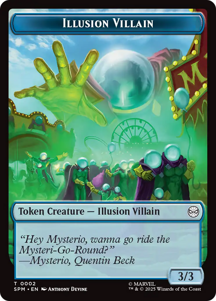 Spider // Illusion Villain Double-Sided Token [Marvel's Spider-Man Tokens] | Black Swamp Games