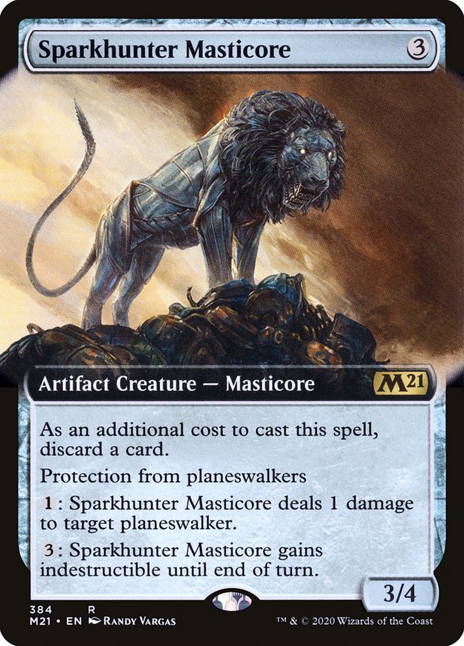 Sparkhunter Masticore (Extended Art) [Core Set 2021] | Black Swamp Games