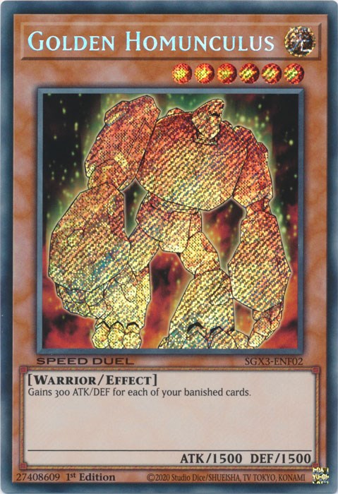 Golden Homunculus [SGX3-ENF02] Secret Rare | Black Swamp Games