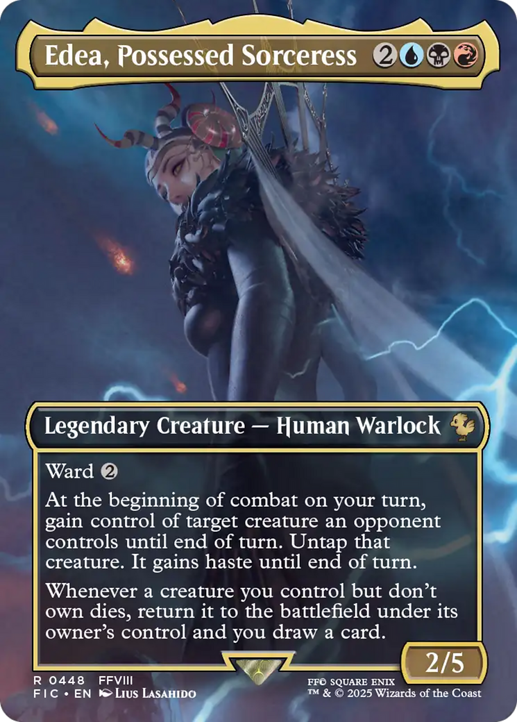 Edea, Possessed Sorceress (Borderless) [FINAL FANTASY Commander] | Black Swamp Games