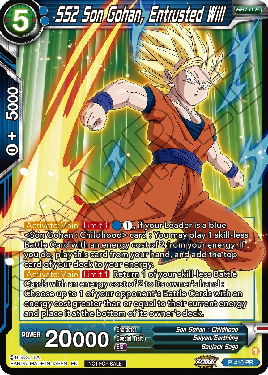 SS2 Son Gohan, Entrusted Will (P-410) [Promotion Cards] | Black Swamp Games