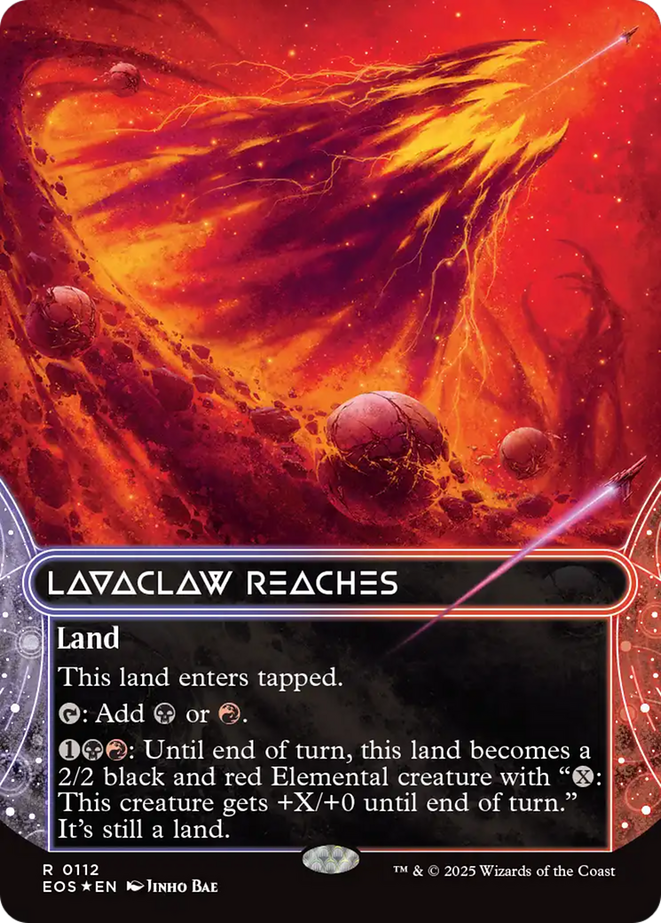 Lavaclaw Reaches (0112) (Borderless) (Galaxy Foil) [Edge of Eternities: Stellar Sights] | Black Swamp Games
