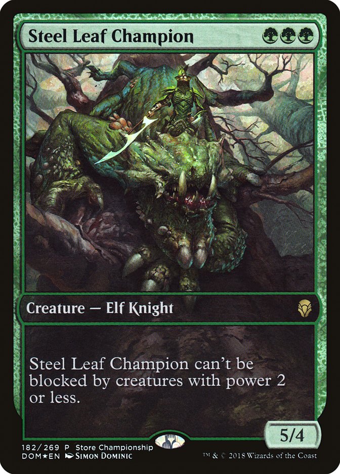 Steel Leaf Champion (Store Championship) (Full Art) [Dominaria Promos] | Black Swamp Games