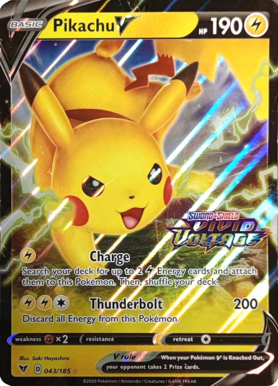 Pikachu V (043/185) (Vivid Voltage Stamp) [Sword & Shield: Vivid Voltage] | Black Swamp Games