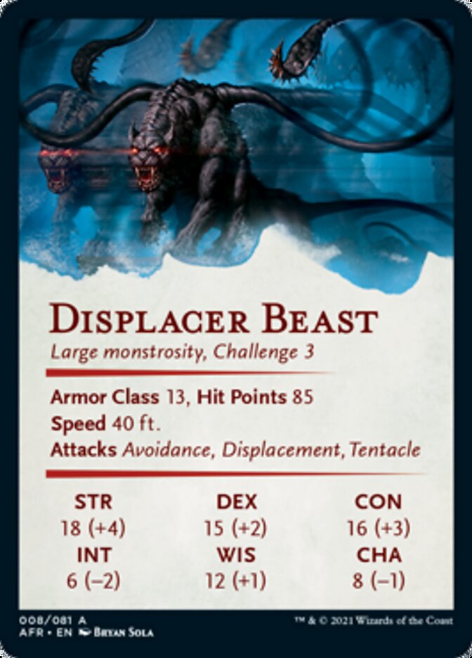 Displacer Beast Art Card [Dungeons & Dragons: Adventures in the Forgotten Realms Art Series] | Black Swamp Games