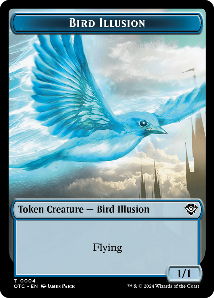 Dragon Elemental // Bird Illusion Double-Sided Token [Outlaws of Thunder Junction Commander Tokens] | Black Swamp Games