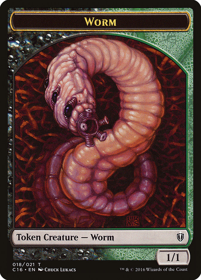 Zombie // Worm Double-Sided Token [Commander 2016 Tokens] | Black Swamp Games