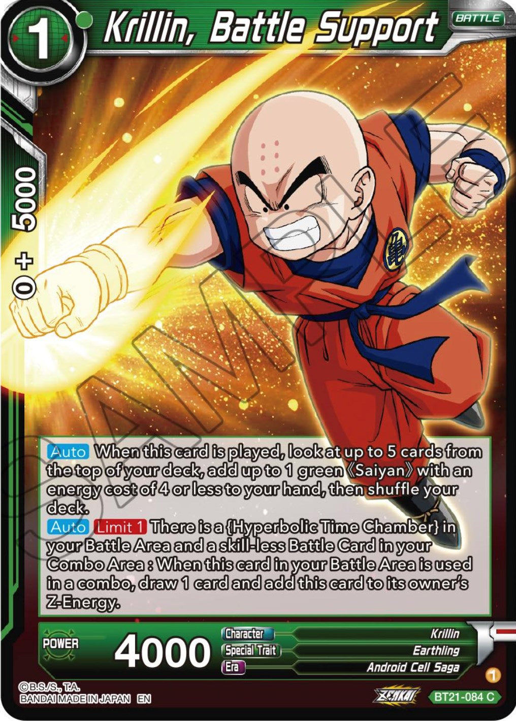 Krillin, Battle Support (BT21-084) [Wild Resurgence] | Black Swamp Games